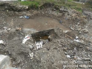 Kebocoran beberapa hari lalu akibat debit sungai Kuning meningkat. Foto dok 804
